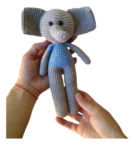 Handmade Crochet Amigurumi Elephant Long Legs Toy 0