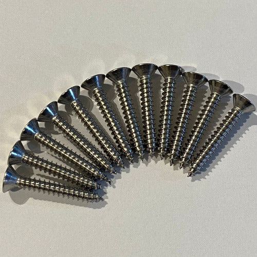 Stainless Steel Parker Screws 10x1.1/4 -32 mm- 12 Units 1