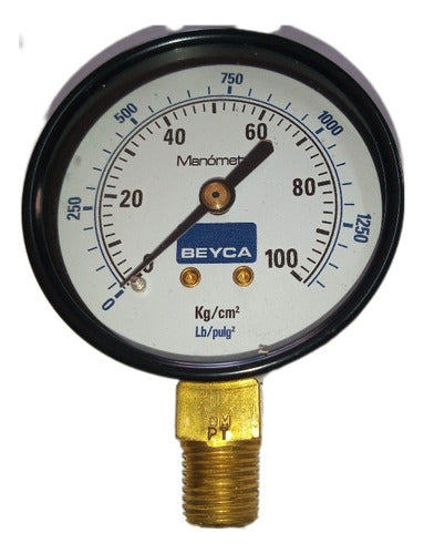 Beyca Manometer Ø 63 Mm. 1/4 Inch BSPT Bottom Connection 100 Kg. 0