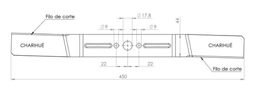 Generica Cuchilla 45 Cm Para Cortadora De Cesped Eléctrica Acero 1