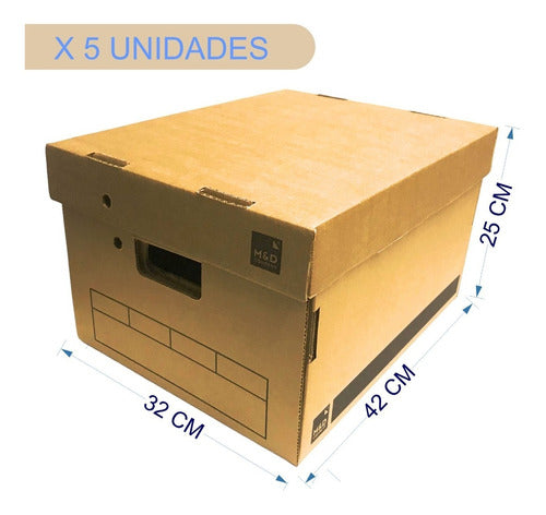 M&D File Box 406 with Super Reinforced Lid 42x32x25 x5 Units 1