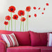 Vinilo Decorativo  Mural Amapolas Rojas 2