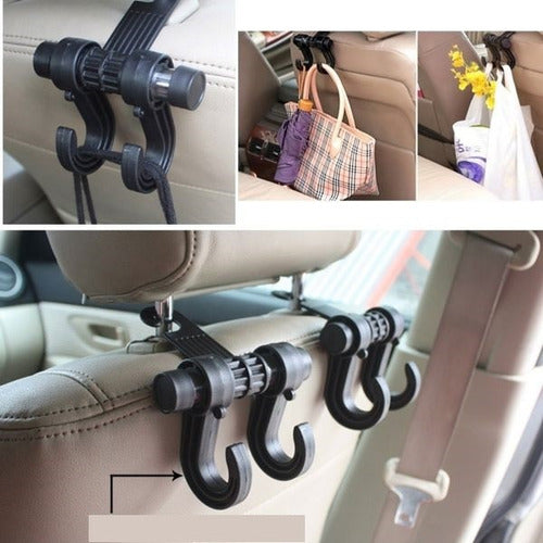 Car Headrest Holder Hook Hanger for Bags and Purses - Plastic - Practical and Innovative - Fly Brand - Dark Gray 2