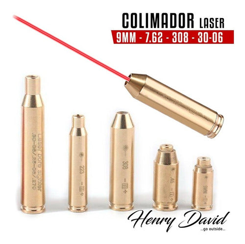 Henry David Colimador Laser Vaina Bala 9mm 308 30-06 12/70 Rifle Pistola 1