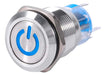 Marimon Electrónica Button Push Metal Logo S/ Retention 22mm Led Blue A 12V 0