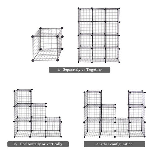 Los Estantes Del Cubo 12 Cubo Diy Red Organizador Armario Or 2