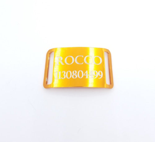 Orange Dog Tag for 30mm Collars with Engraving 2