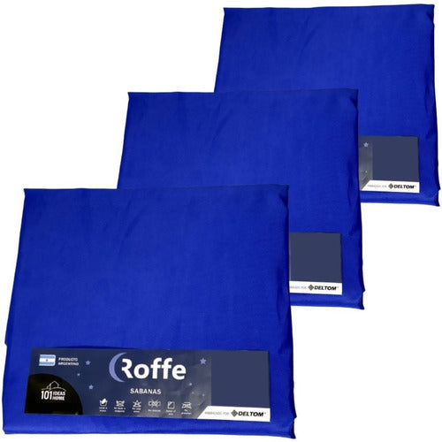 Pack of 3 Adjustable Queen Size Sheets 220 X 240 Cm - Roffe 39