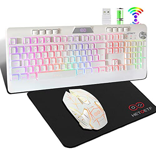 HETOETF Wireless Gaming Keyboard and Mouse 0