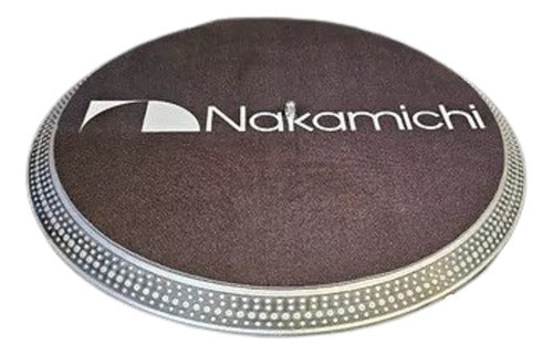 DJPROAUDIO Nakamichi Logo Blanco Fondo Negro Paño Slipmat Latex 0