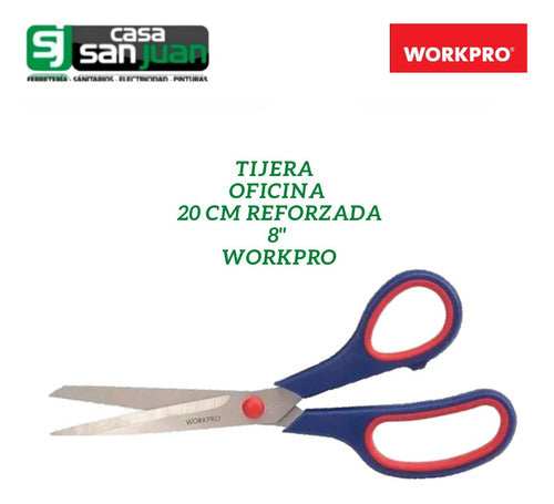 Tijera Oficina 20 Cm Reforzada Acero/inox Workpro 1