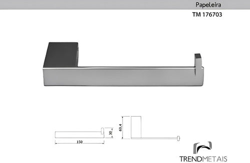 Papeleira Latão Banheiro Slim Trend Metais Tm 176703 1