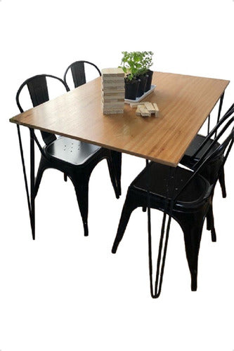 La Gala Furnitures Hairpin Modern Dining Table - Industrial - 120 X 80 cm 1