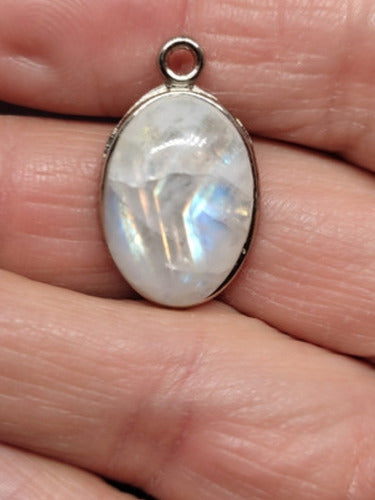 Moonstone Pendant with Surgical Steel Chain 1