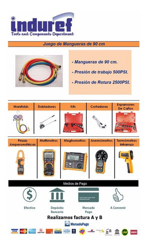 Mangueras 90 Cm Para R12, R22, R134a, R502 Refrigeración 2