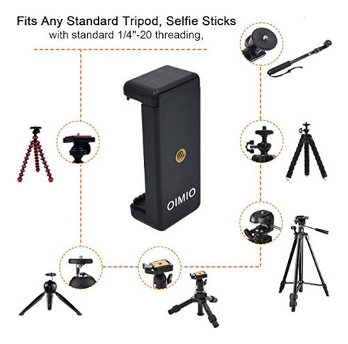 Oimio Universal Cell Phone Adapter with Tripod Support 4