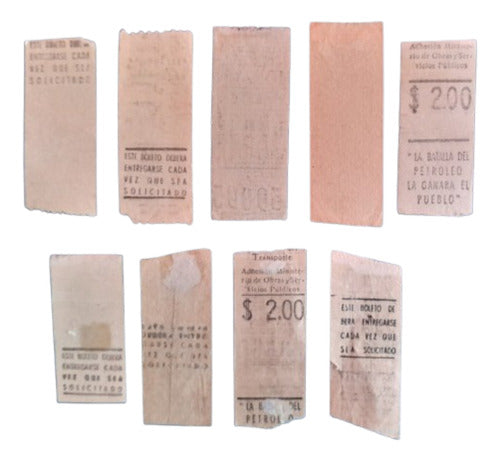 L2 - Lot of 9 Antique Collectible Bus Tickets Capicúas 1