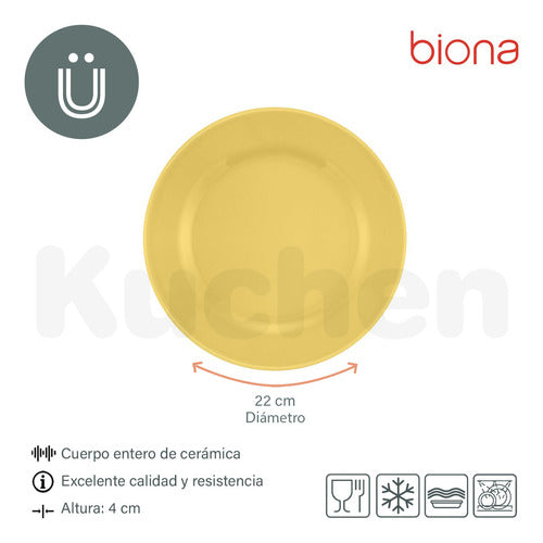 Set of 6 Biona Donna Ceramic Deep Plates 22 cm 1