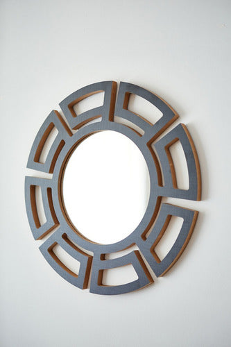 Aztec Mirror Wood Melamine Round Decoration Design 12