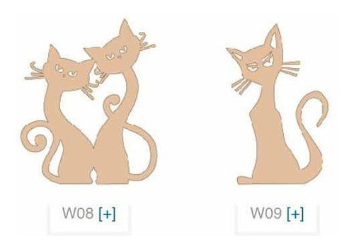 Cat Shapes for Painting on Fiberboard Easy 15cm x 5 Units 0
