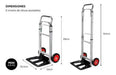 Carro Plegable Aluminio Reforzado Hasta 90kg Zorra Carrito 1