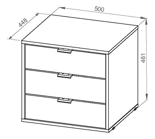 Dielfe Drawer Unit Suitable for Wardrobe 3 Drawers Wooden Dresser for Bedroom 1