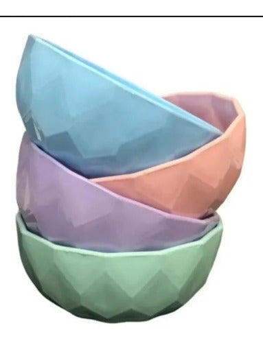 Faceted 3D Plastic Bowl Pastel Small Compote 3