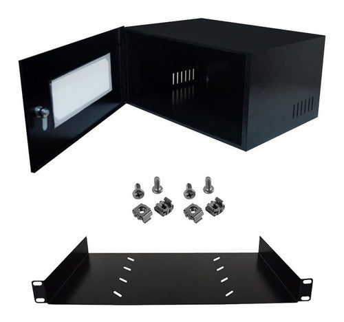 Mini Rack Organizador 5u X 350mm Dvr Cftv Switch Com Bandeja 0