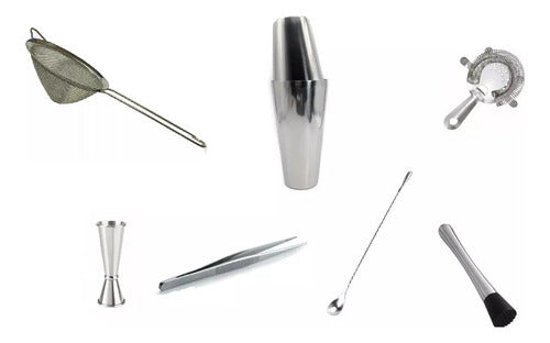 NR Professional Boston Cocktail Shaker Set 7 Pcs 0