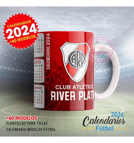 Plantillas Calendarios 2024 Futbol Sublimar Tazas Diseños 3