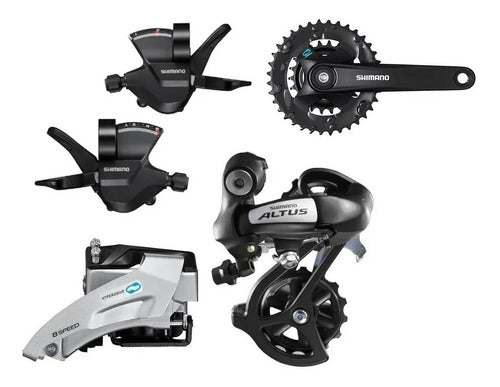 Kit Shimano Altus Transmissão Para Bicicleta 2x8v C Pedivela 0