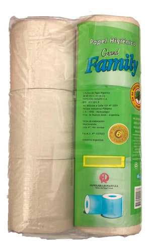 12 Packs De Papel Higiénico Natural 6x60 Ecológico Family 1