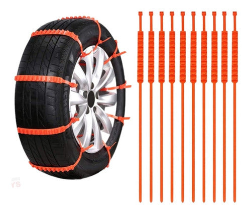 STANYS Cadena Nieve Plástica Tira Antideslizante Auto 4x4 Pack 10 0