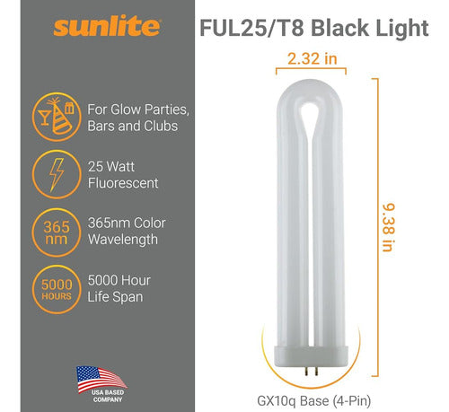 Sunlite 40486-su T8 Bombilla Fluorescente En Forma De U, 25 1