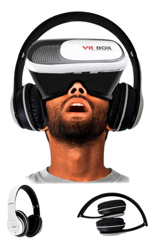 Virtual Reality Glasses +Joystick+Headphones+Free Charger 5