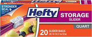 Bolsas De Almacenamiento Hefty Slider, Quart, 20 Count (paqu 0