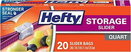 Bolsas De Almacenamiento Hefty Slider, Quart, 20 Count (paqu 0