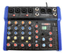 Moon Consola Mixer MX6 6 Canales-USB 99 Efectos Bluetooth 0