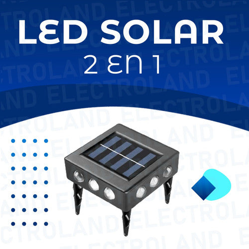 Electroland Aplique Lampara Luz Exterior 12 Leds 2 En 1 Panel Led Solar 1