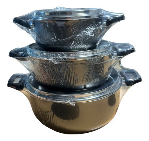 LeviBlanc Pack of 3 Non-Stick Teflon Cookware - Sizes 16, 20, 24 1