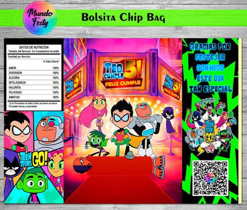 Bolsitas Golosineras Chip Bag Jovenes Titanes X10 2