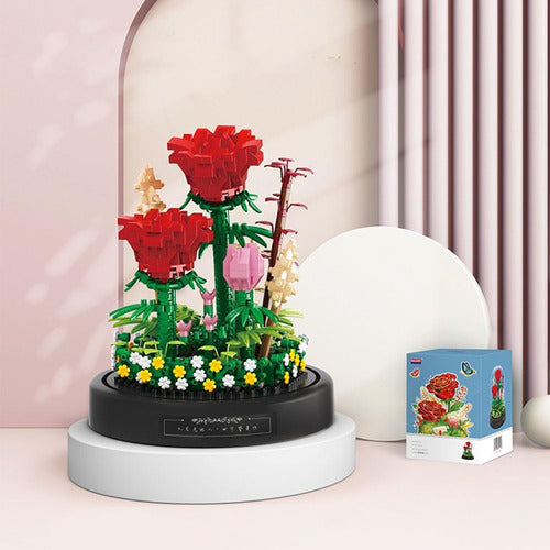 QINGMIAO Mini Bouquet De Rosas Sintéticas Para Armar Decorativo 1