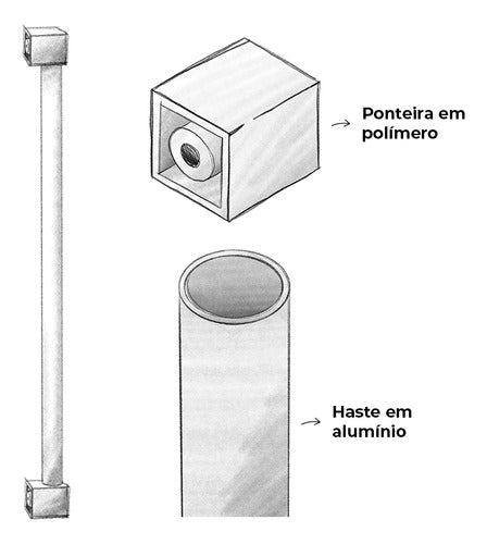 6 Puxador De Guarda Roupa Porta Armario 128mm Trip Alumínio 7