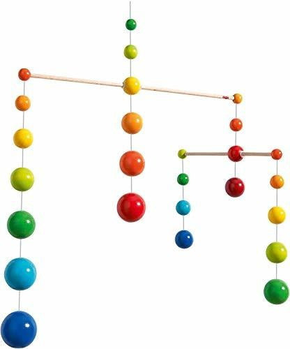 Haba Nursery Room Wooden Mobile Rainbow Balls 0