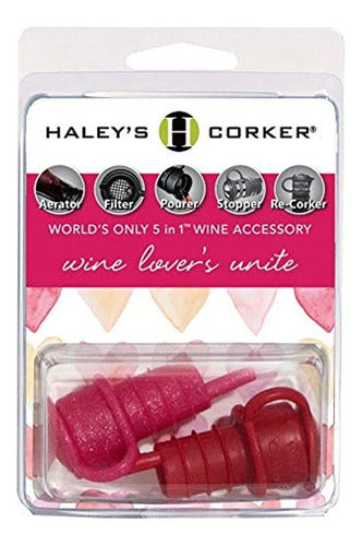 Haley's Corker 5-in-1 Wine Aerator, Stopper, Pourer, Filter 0