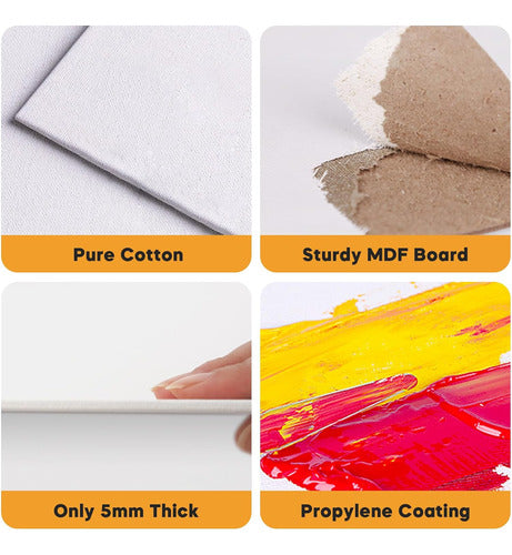 Conda Acid Free Canvas Panels 20x25 Cm, Pack of 12 2