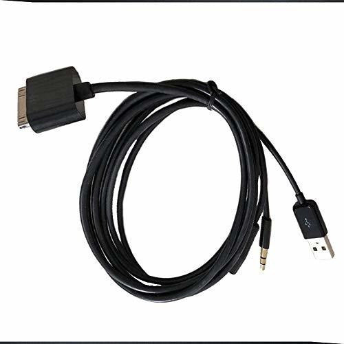 JIMAT USB Apple 30-Pin to USB AUX Dock Connector to 3.5mm Jack Cable 2