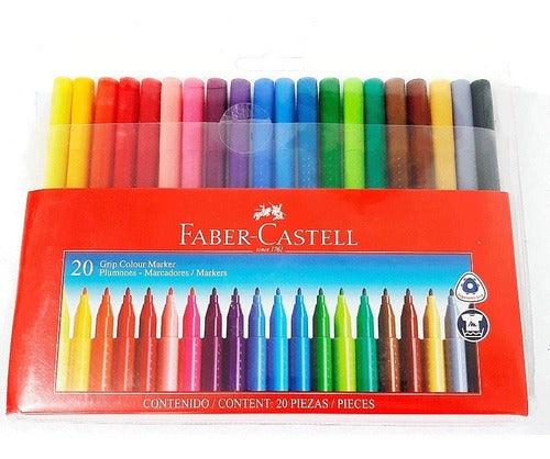 Faber-Castell Grip Markers X 20 Assorted Colors (1204906) 0