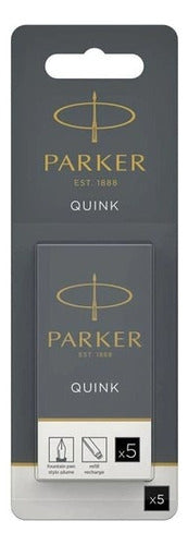 Parker Est. 1888 Quink Cartucho De Tinta Negra X5 1950402 1