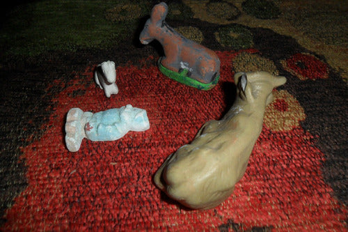 Vaca Burro Burrito Enano Caballito Porcelana Yeso Miniatura 1